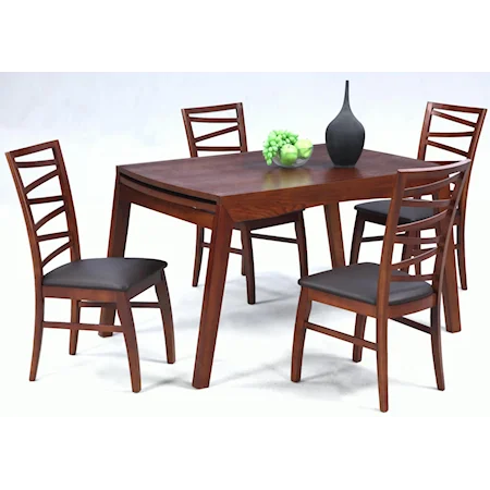 5 Piece Leg Table and Chair Set